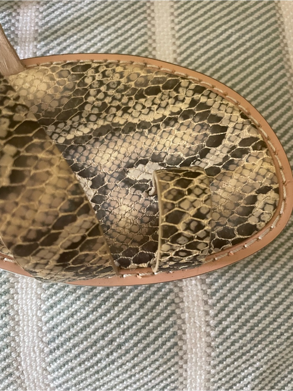 EUC-Louise et Cie Snakeskin-Pattern Sandal - Taupe and Brown - Picture 3 of 14